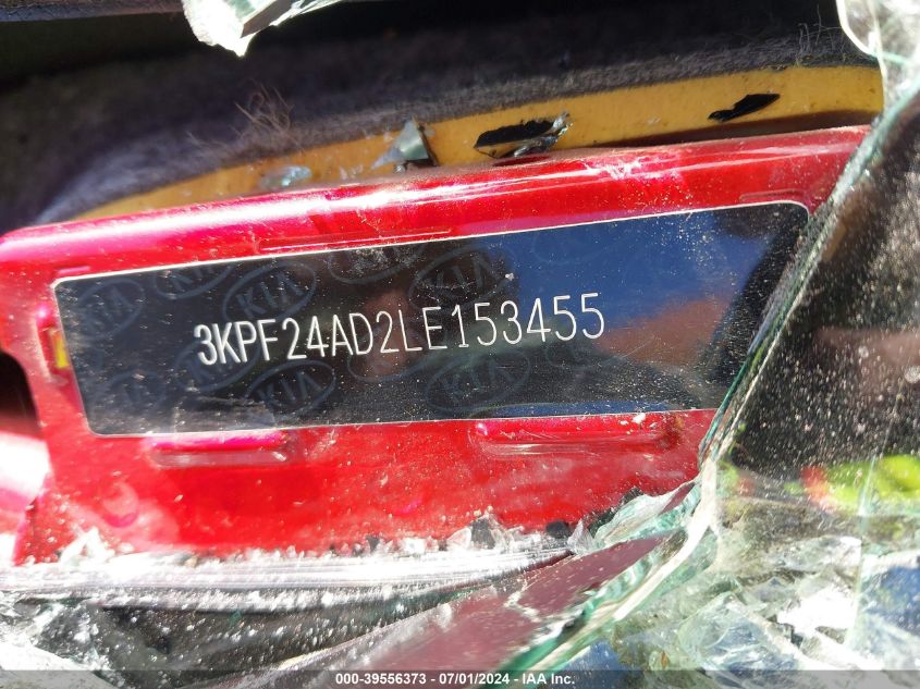 2020 Kia Forte Lxs VIN: 3KPF24AD2LE153455 Lot: 39556373