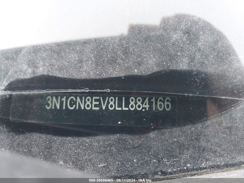 2020 Nissan Versa Sv Xtronic Cvt VIN: 3N1CN8EV8LL884166 Lot: 39556465