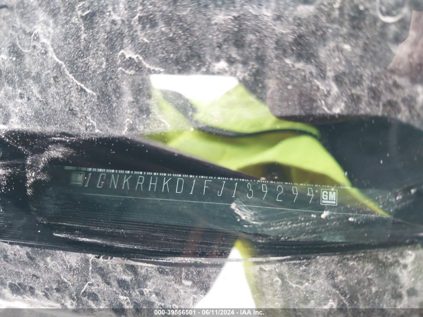 2015 Chevrolet Traverse 2Lt VIN: 1GNKRHKD1FJ139299 Lot: 39556501