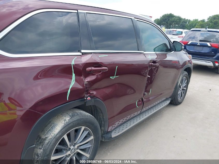 2018 Toyota Highlander Xle VIN: 5TDKZRFH1JS269638 Lot: 39556749