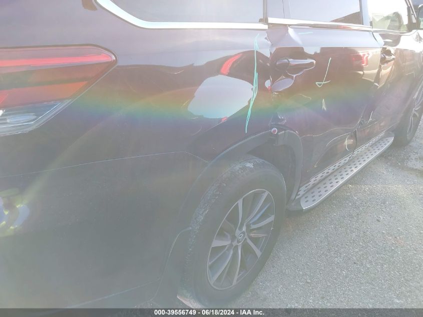 2018 Toyota Highlander Xle VIN: 5TDKZRFH1JS269638 Lot: 39556749