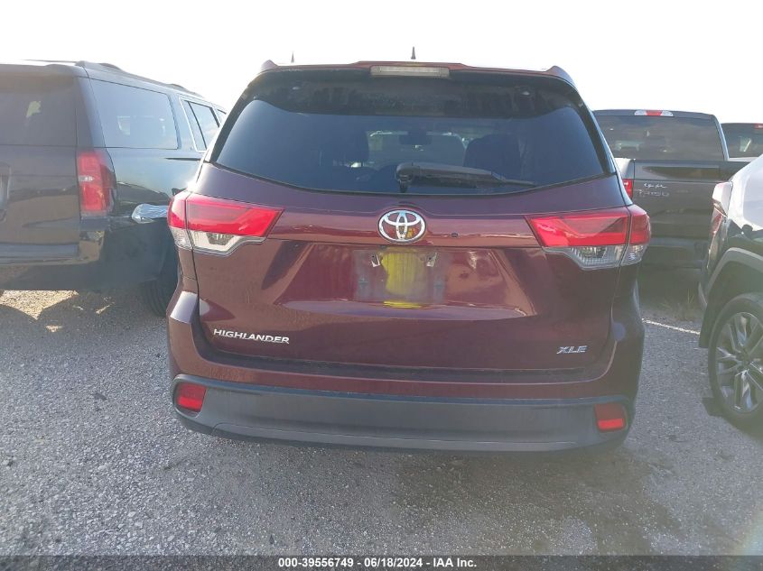 2018 Toyota Highlander Xle VIN: 5TDKZRFH1JS269638 Lot: 39556749
