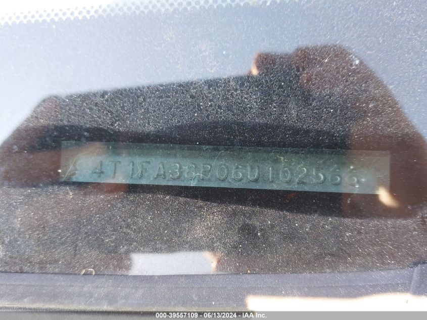 2006 Toyota Camry Solara Se/Sle VIN: 4T1FA38P06U102566 Lot: 39557109