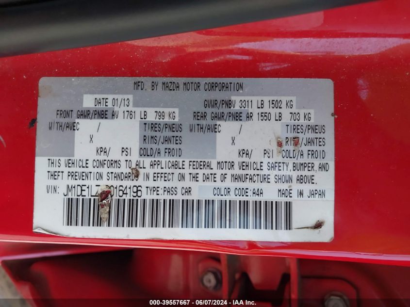 2013 MAZDA MAZDA2 TOURING - JM1DE1LZ4D0164196