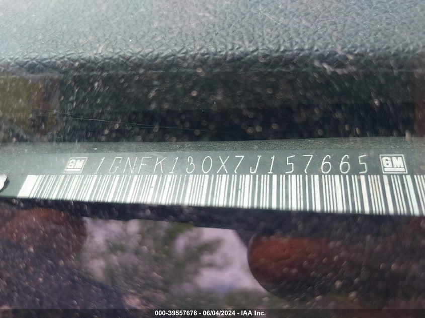 2007 Chevrolet Tahoe Ltz VIN: 1GNFK130X7J157665 Lot: 39557678