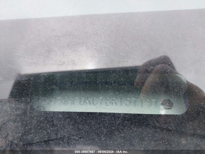 2011 Ford Fusion Sport VIN: 3FAHP0KC7BR157197 Lot: 39557687