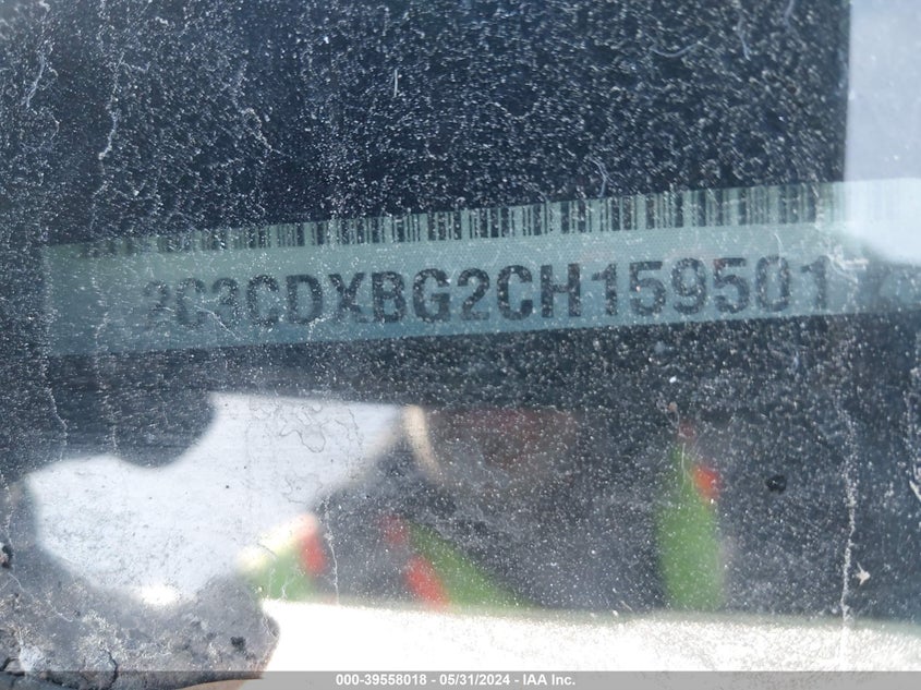 2012 Dodge Charger Se VIN: 2C3CDXBG2CH159501 Lot: 39558018