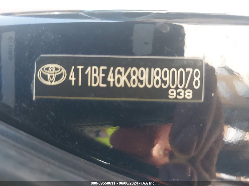 2009 Toyota Camry Le VIN: 4T1BE46K89U890078 Lot: 39558611