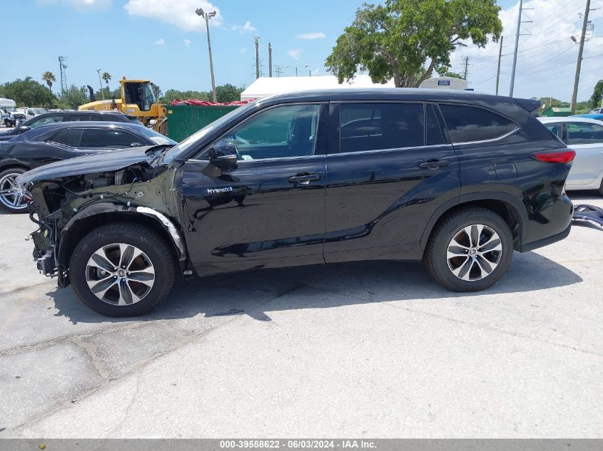 2021 Toyota Highlander Hybrid Xle VIN: 5TDGARAH7MS508599 Lot: 39558622