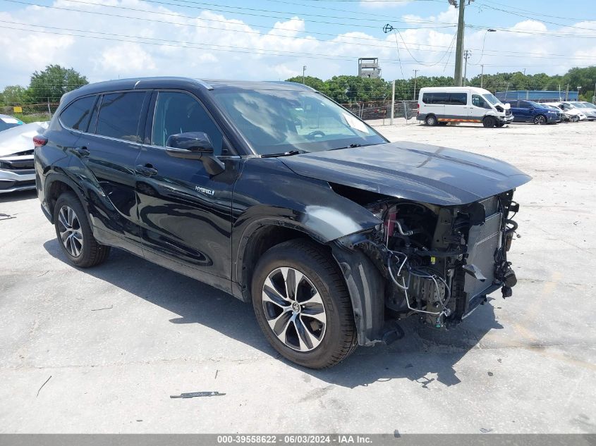 2021 Toyota Highlander Hybrid Xle VIN: 5TDGARAH7MS508599 Lot: 39558622