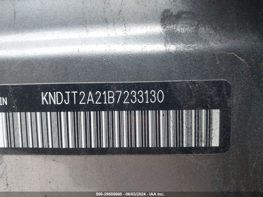 2011 Kia Soul +/!/Sport VIN: KNDJT2A21B7233130 Lot: 39558660