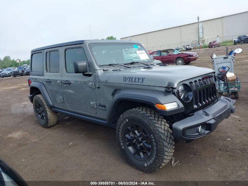 2022 Jeep Wrangler Unlimited Willys 4X4 VIN: 1C4HJXDN0NW223755 Lot: 39558701