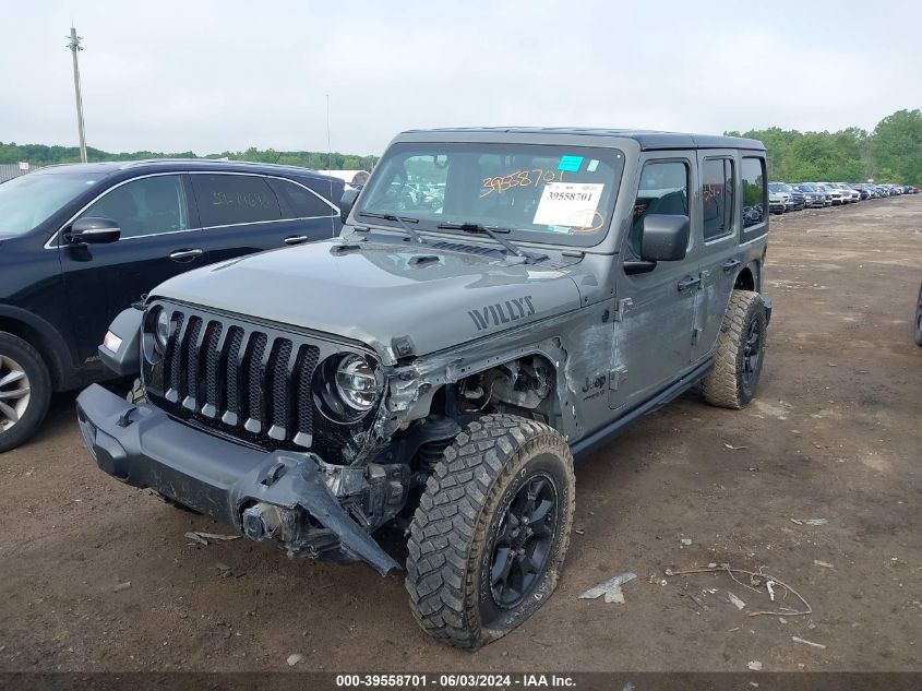 2022 Jeep Wrangler Unlimited Willys 4X4 VIN: 1C4HJXDN0NW223755 Lot: 39558701