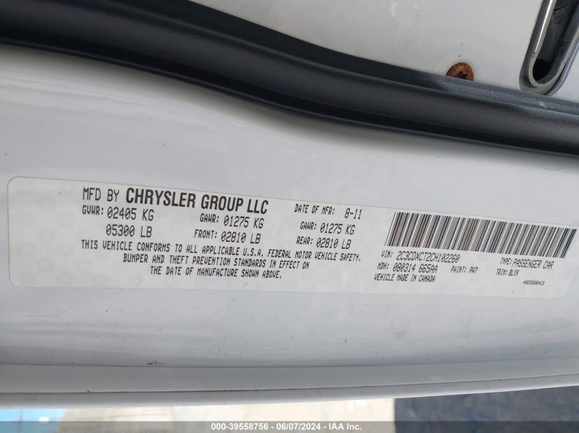 2012 Dodge Charger R/T VIN: 2C3CDXCT2CH102260 Lot: 39558756