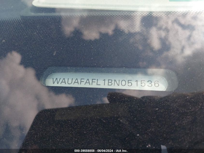 2011 Audi A4 2.0T Premium VIN: WAUAFAFL1BN051536 Lot: 39558858