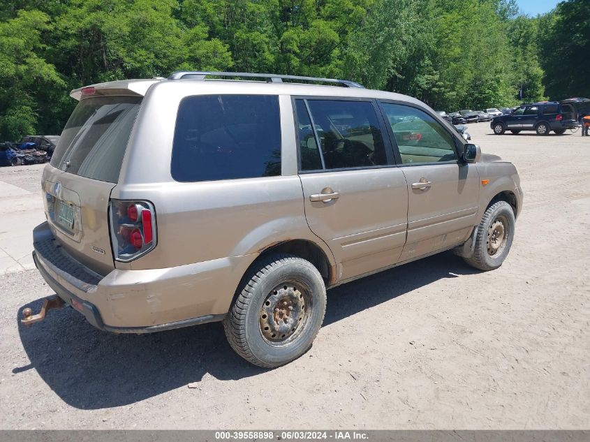 2006 Honda Pilot Ex-L VIN: 5FNYF18506B019665 Lot: 39558898