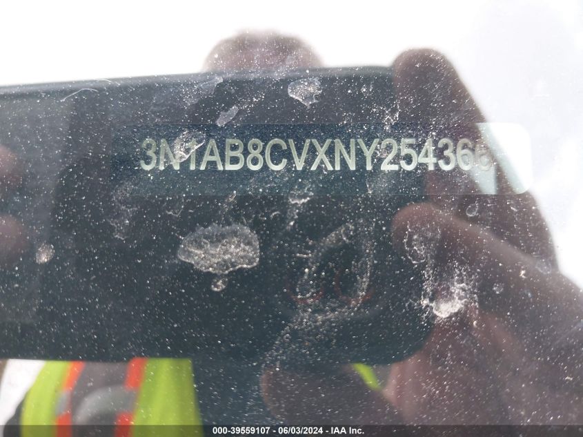 2022 Nissan Sentra Sv VIN: 3N1AB8CVXNY254366 Lot: 39559107