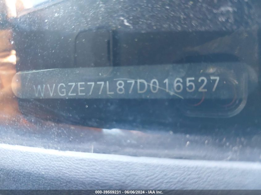 2007 Volkswagen Touareg V6 VIN: WVGZE77L87D016527 Lot: 39559231