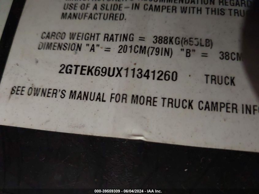 2001 GMC Sierra 1500 C3 VIN: 2GTEK69UX11341260 Lot: 39559309