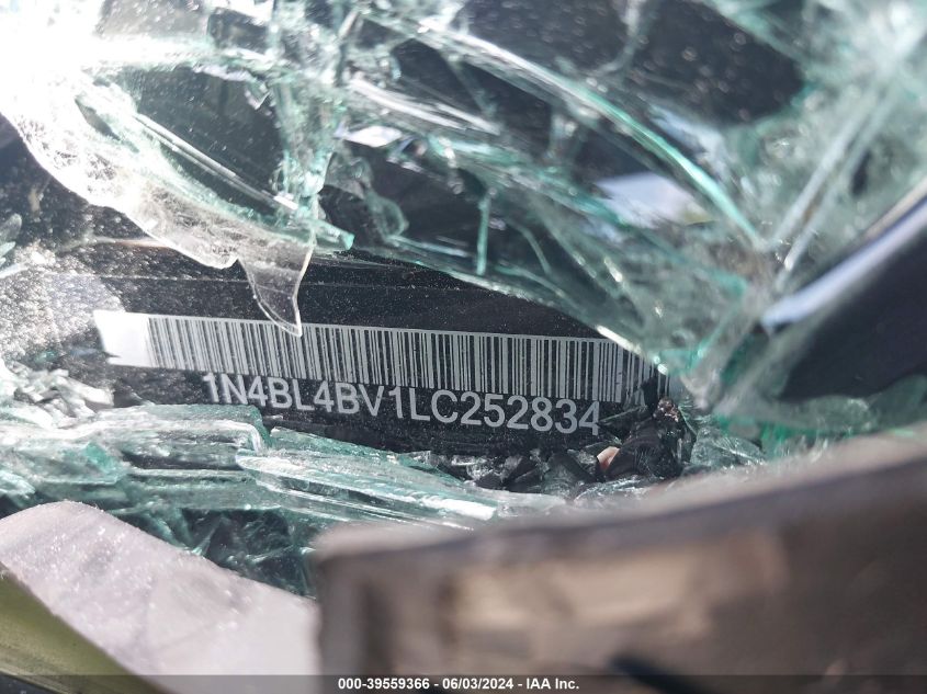 2020 Nissan Altima S Fwd VIN: 1N4BL4BV1LC252834 Lot: 39559366