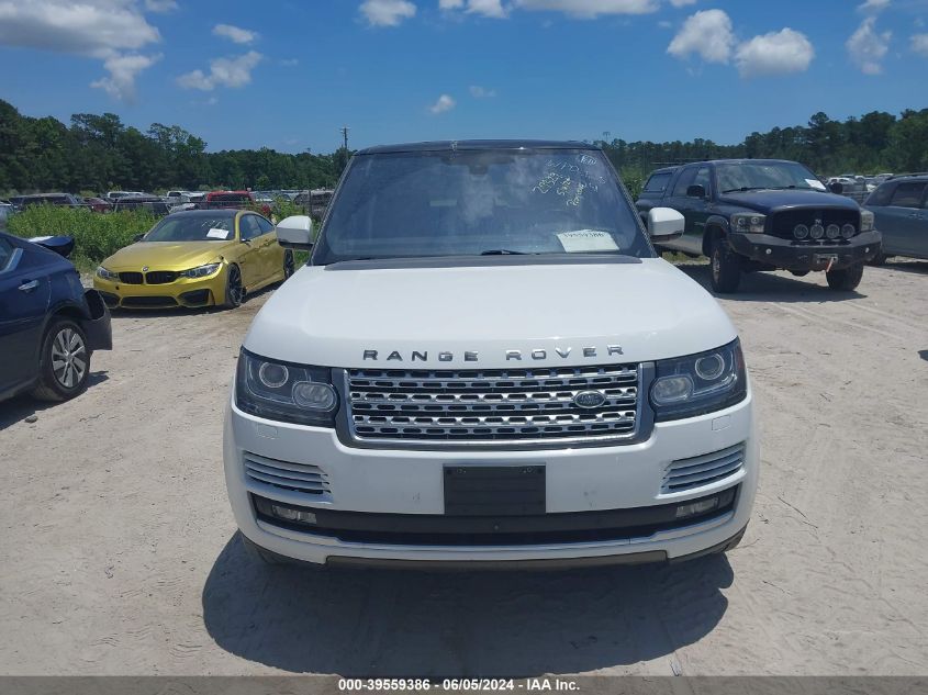 2016 Land Rover Range Rover 3.0L V6 Turbocharged Diesel Hse Td6 VIN: SALGS2KF8GA255577 Lot: 39559386