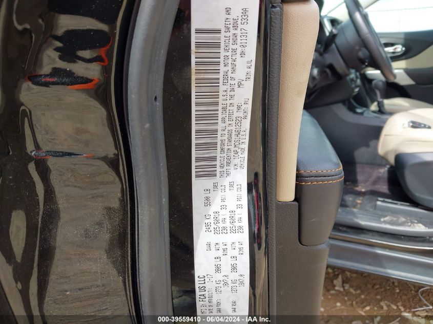 2017 Jeep Cherokee Limited 4X4 VIN: 1C4PJMDS1HW612523 Lot: 39559410