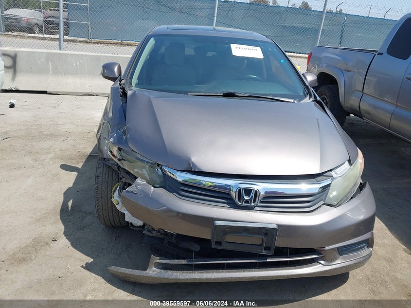 2012 Honda Civic Ex VIN: 19XFB2F83CE344804 Lot: 39559597