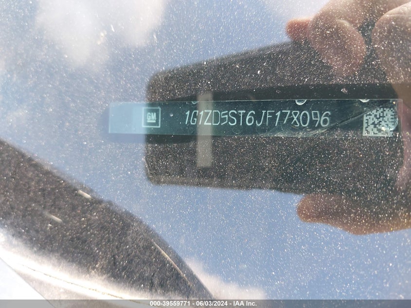 2018 Chevrolet Malibu Lt VIN: 1G1ZD5ST6JF178096 Lot: 39559771