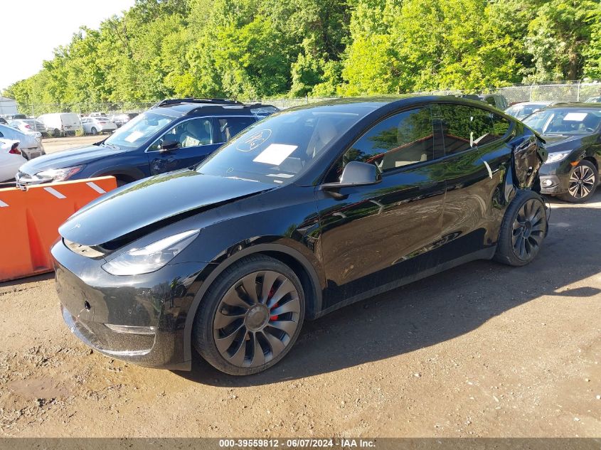 2022 Tesla Model Y Performance Dual Motor All-Wheel Drive VIN: 7SAYGDEF3NF376612 Lot: 39559812