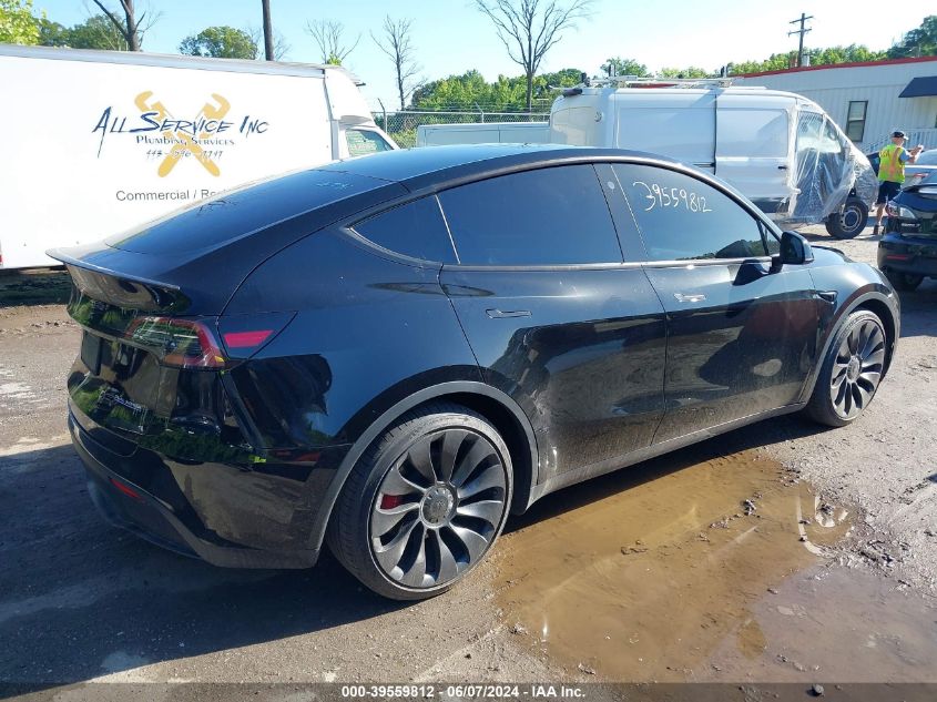 2022 Tesla Model Y Performance Dual Motor All-Wheel Drive VIN: 7SAYGDEF3NF376612 Lot: 39559812