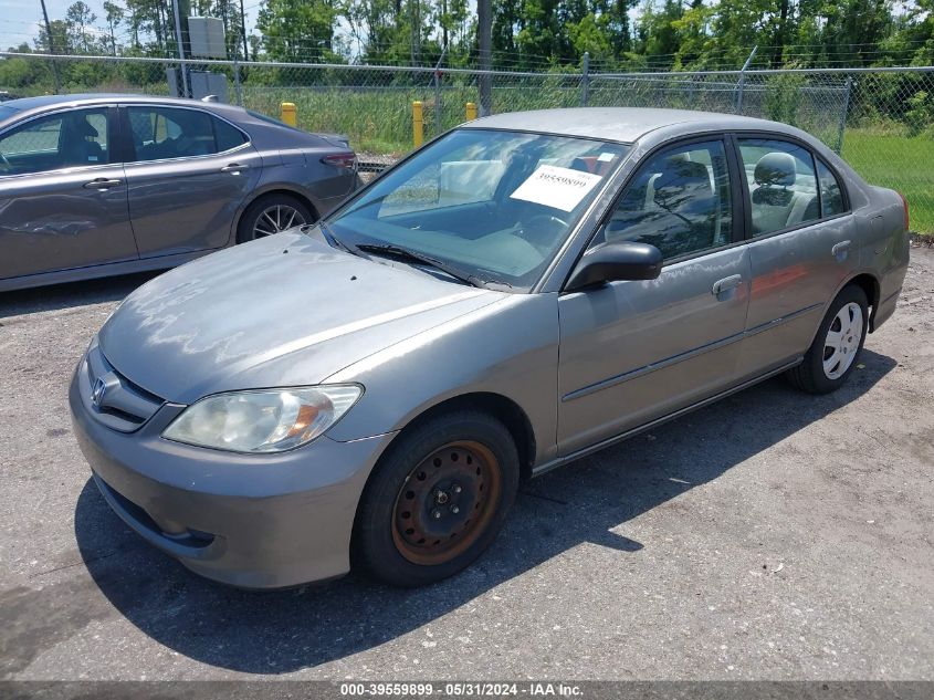 2HGES16565H546590 | 2005 HONDA CIVIC