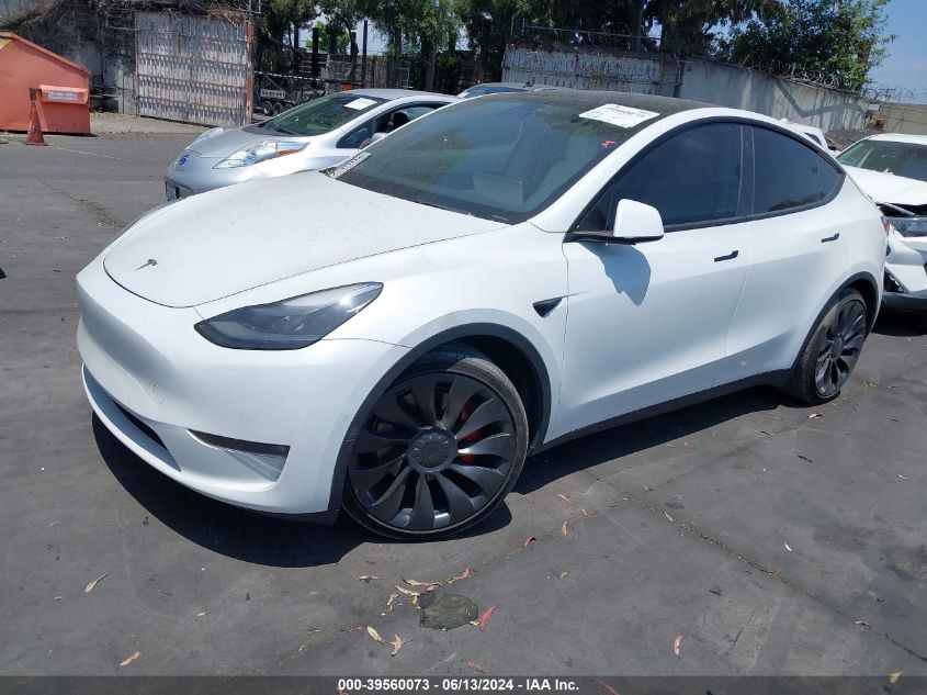 2022 Tesla Model Y Performance Dual Motor All-Wheel Drive VIN: 7SAYGDEF2NS342094 Lot: 39560073