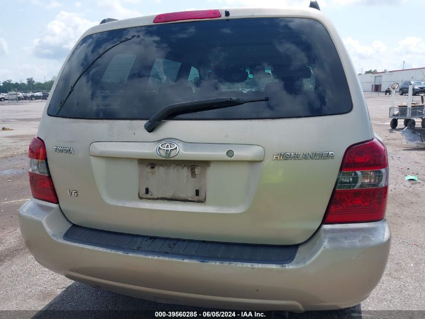 2006 Toyota Highlander V6 VIN: JTEGP21A560092255 Lot: 39560285