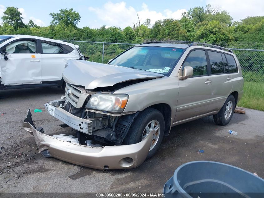 2006 Toyota Highlander V6 VIN: JTEGP21A560092255 Lot: 39560285