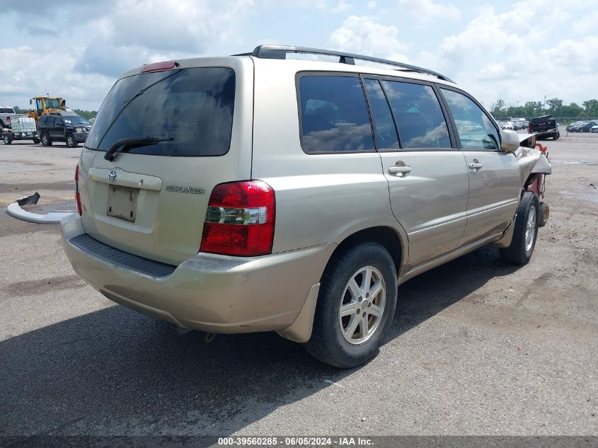 2006 Toyota Highlander V6 VIN: JTEGP21A560092255 Lot: 39560285