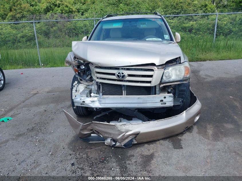 2006 Toyota Highlander V6 VIN: JTEGP21A560092255 Lot: 39560285