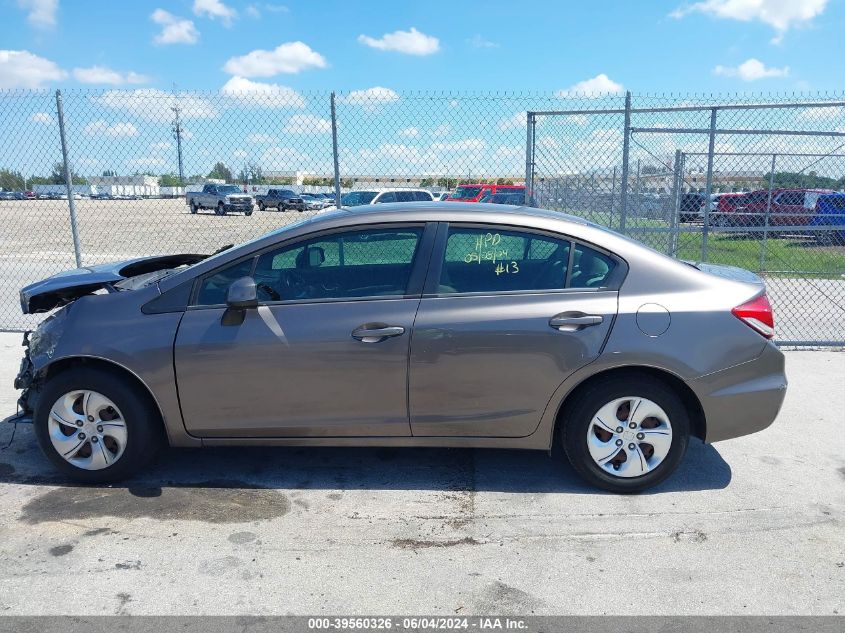 2013 Honda Civic Lx VIN: 19XFB2F5XDE043695 Lot: 39560326