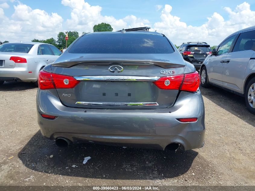 2016 Infiniti Q50 3.0T Red Sport 400 VIN: JN1FV7ARXGM451525 Lot: 39560423