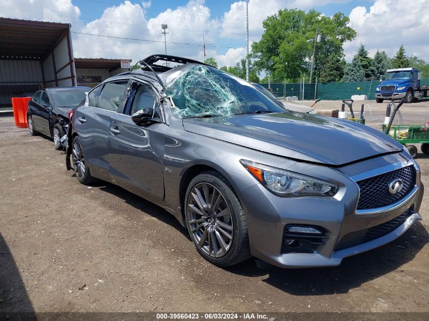 2016 Infiniti Q50 3.0T Red Sport 400 VIN: JN1FV7ARXGM451525 Lot: 39560423