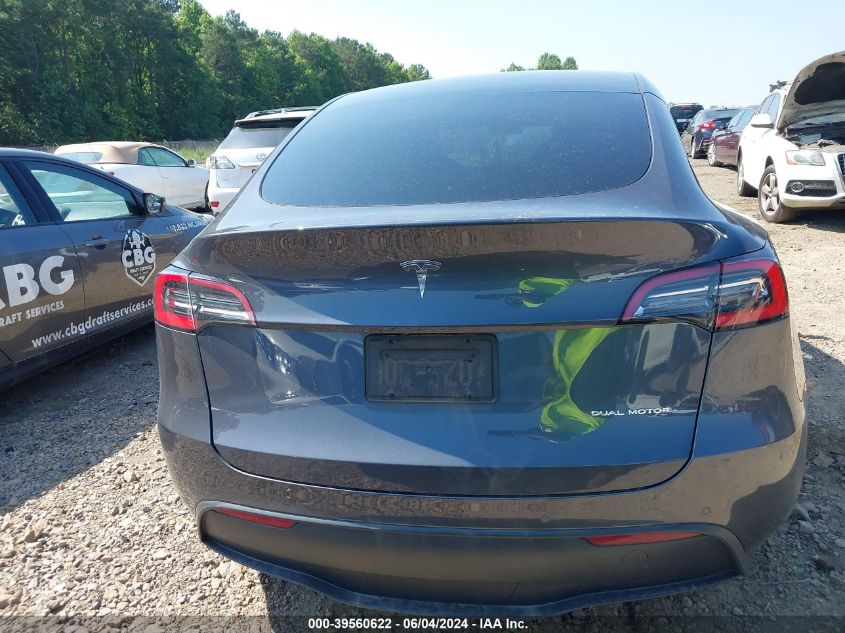 2021 Tesla Model Y Long Range Dual Motor All-Wheel Drive VIN: 5YJYGAEE5MF136625 Lot: 39560622