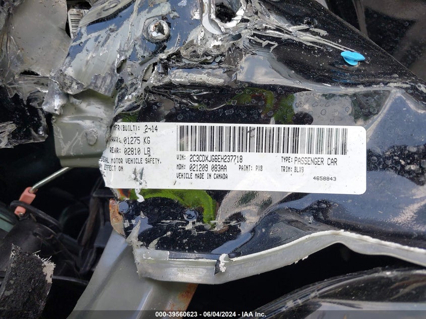 2014 Dodge Charger Sxt Plus VIN: 2C3CDXJG6EH237718 Lot: 39560623