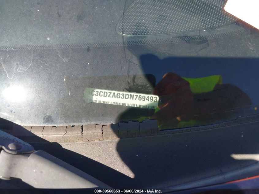 2013 Dodge Avenger Se V6 VIN: 1C3CDZAG3DN769493 Lot: 39560653