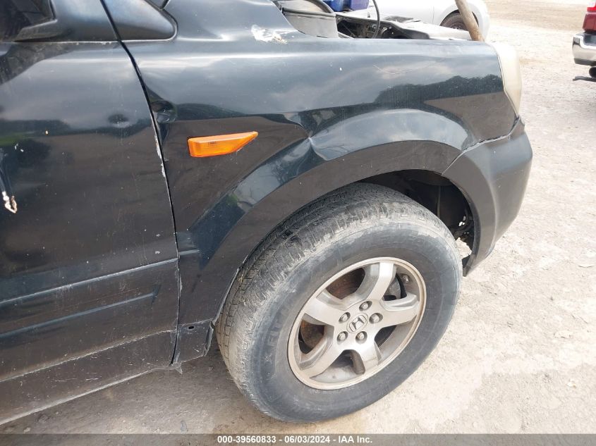 2006 Honda Pilot Ex-L VIN: 5FNYF28536B022145 Lot: 39560833