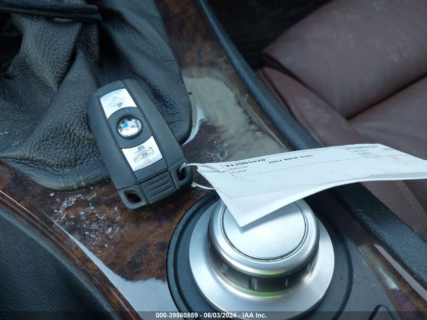 2007 BMW 335I VIN: WBAVB73527PA86249 Lot: 39560859