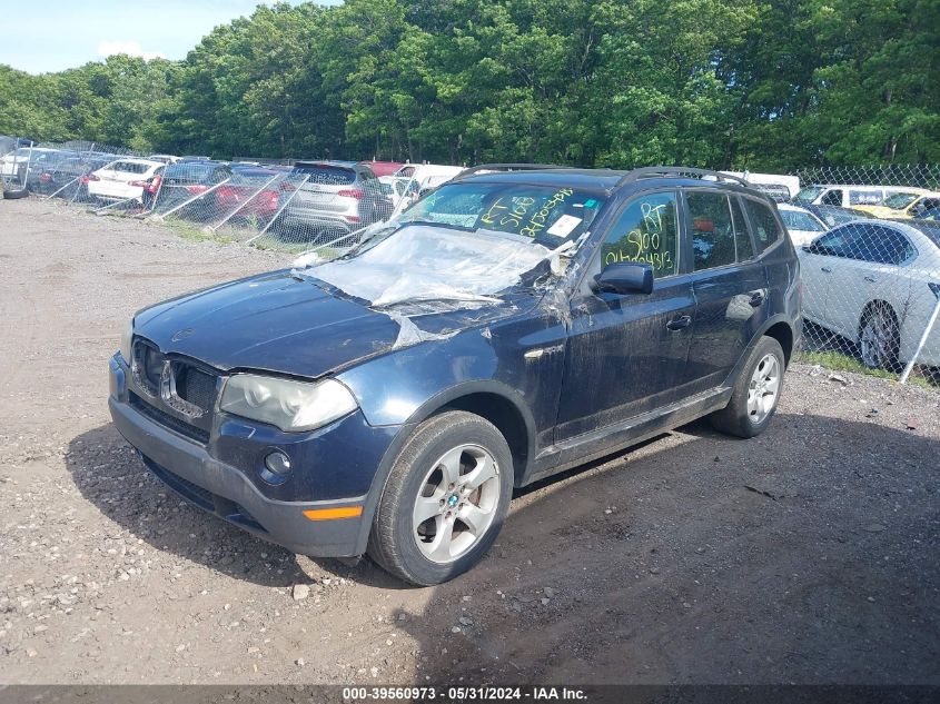 2007 BMW X3 3.0Si VIN: WBXPC93457WF28011 Lot: 39560973