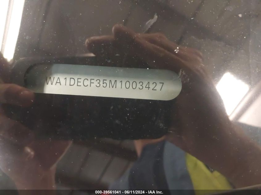 2021 Audi Q3 Premium 45 Tfsi S Line Quattro Tiptronic VIN: WA1DECF35M1003427 Lot: 39561041