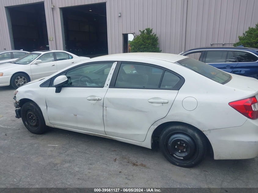 2012 Honda Civic Lx VIN: 19XFB2F59CE331593 Lot: 39561127