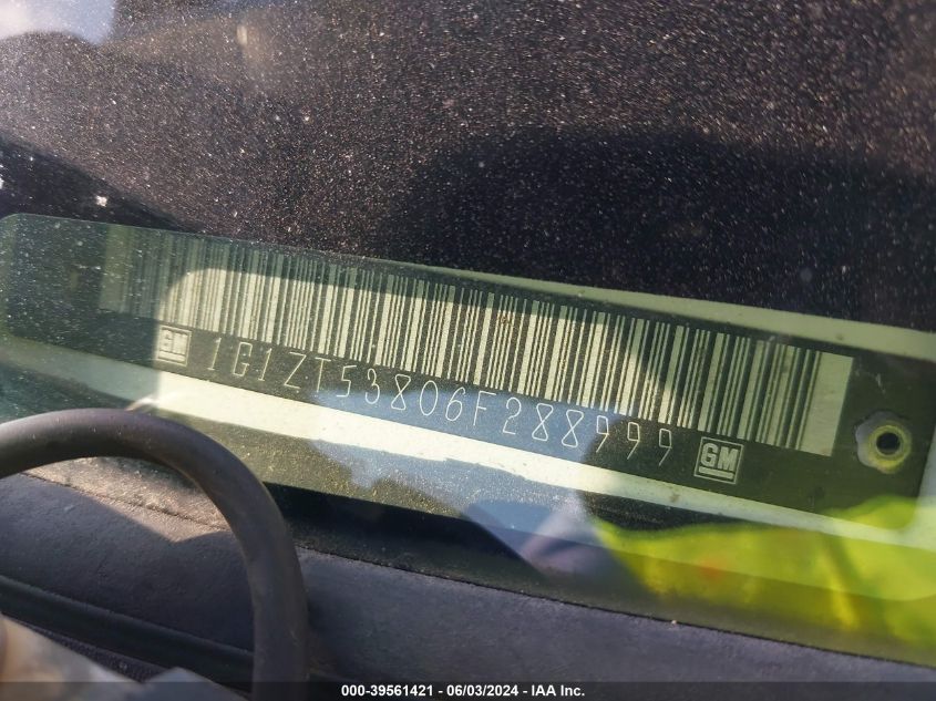 2006 Chevrolet Malibu Lt VIN: X1G1ZT53806F28899 Lot: 39561421