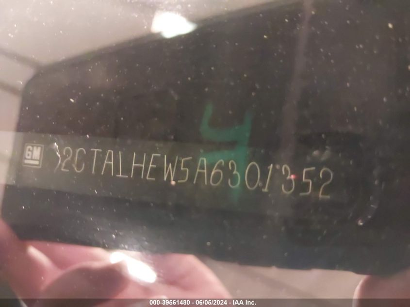 2010 GMC Terrain Slt-2 VIN: 2CTALHEW5A6301352 Lot: 39561480