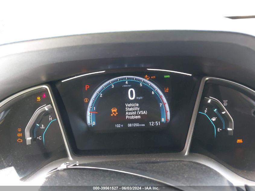 2019 Honda Civic Ex VIN: 2HGFC3B30KH352876 Lot: 39561527